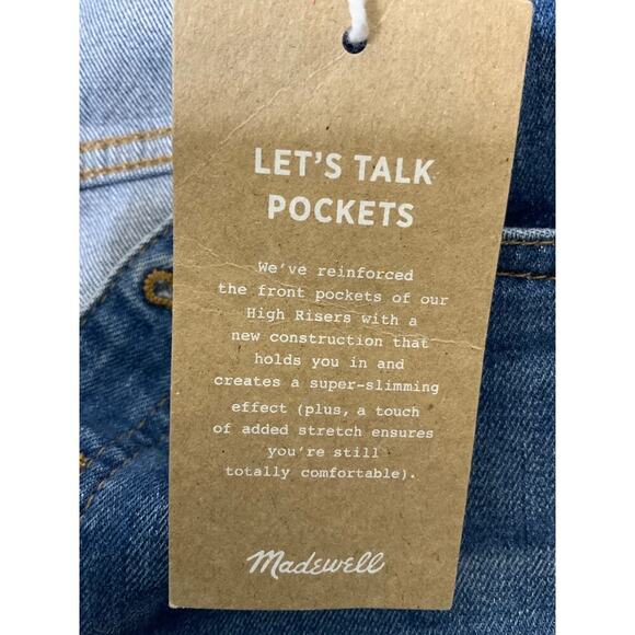 Madewell Jeans Womens 30 Slim Wide Leg Crop Button Fly Mid Wash Streetwear Denim - Picture 12 of 16